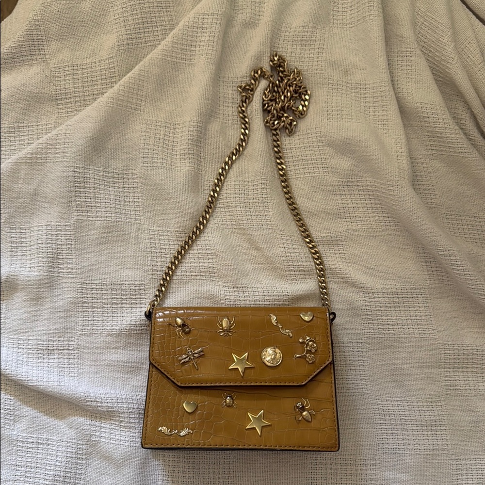 Gold Chain Embellished Crossbody Bag